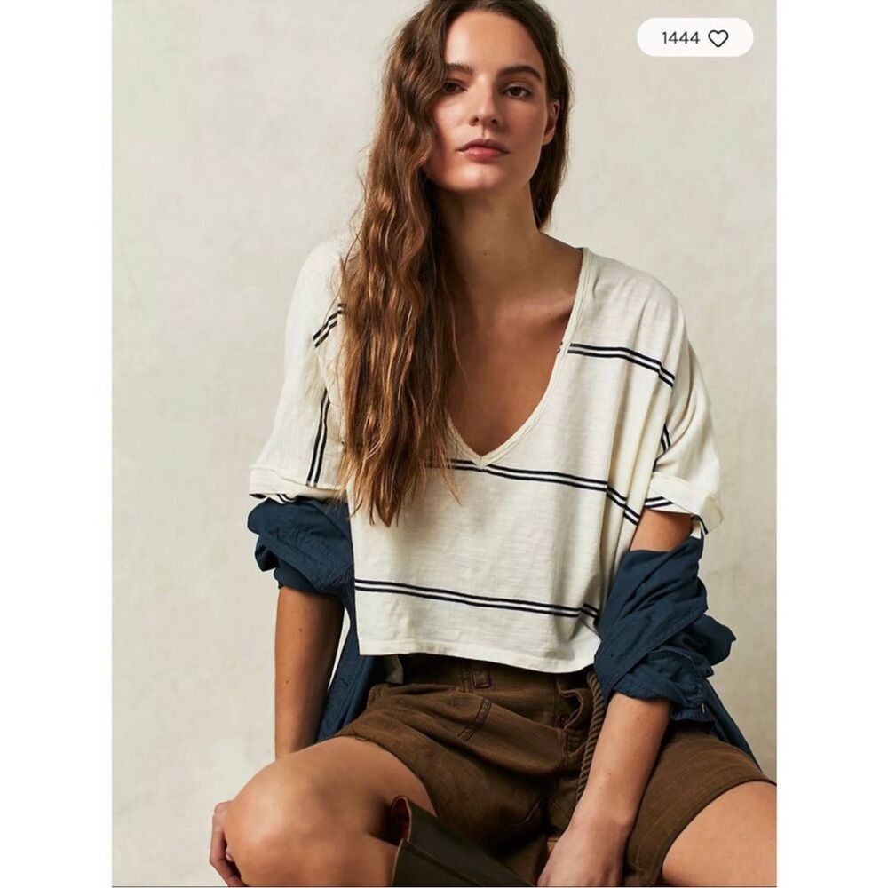 NWOT Free People Care FP Jaydon Striped Cotton Tee
We The Free